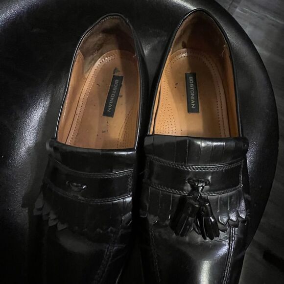Bostonian Classic First Flex Wingtip Tassel Loafers Black Mens Size 9.5 - Picture 1 of 15